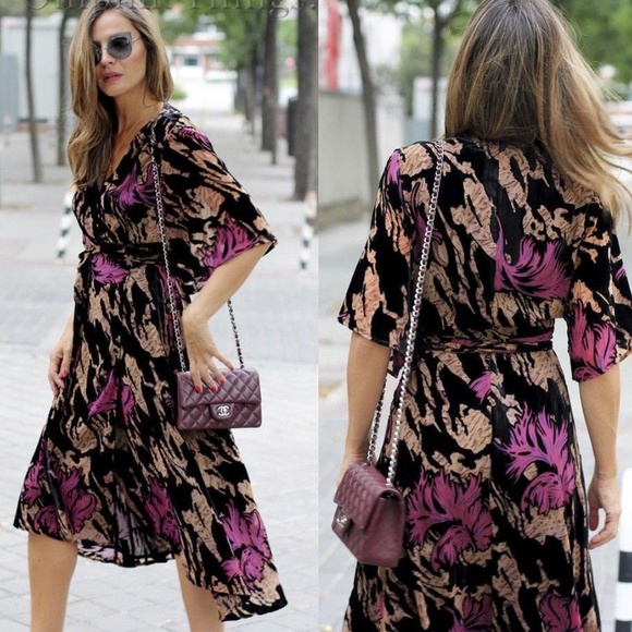 Zara Rare Devore Velvet Dress - Picture 2 of 2